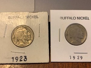 lot 179 image: $$ 1923 & 1929 Buffalo Nickels NICE