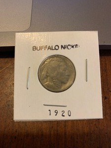 lot 192 image: $$ 1920 Buffalo Nickel 104 years old