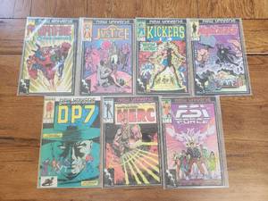 lot 29 image: New Universe comics - Marvel - spitfire, justice, kickers, nightmask, D.P.7, merc, and PSI Force - all #1s