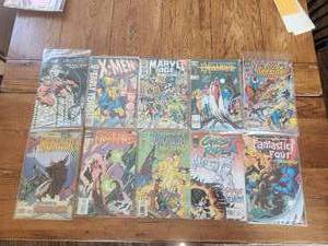 lot 151 image: Selection of Marvel comics - Daredevil #321, X-Men #4, Marvel Age Annual #2, Excalibur #1, New Warriors, Fantastic Four #9, Ghost Rider #73, BlackWulf #9, Nightmare #4, and Nightwatch #8