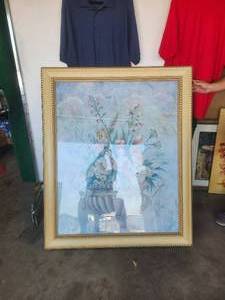 lot 95 image: Large framed wall art - 43 x 53