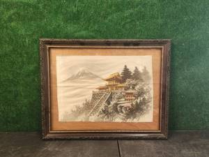 lot 130 image: Framed silk artwork-tapestry