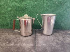lot 164 image: Metal coffee pot and water pitcher