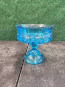 lot 246 image: Blue glass footed candy dish