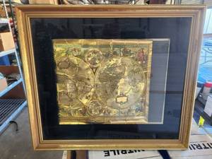 lot 99 image: Framed wall art - needs fixing