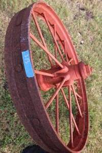 lot 213 image: Red metal wheel