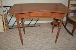 lot 46 image: Vintage desk with curved front 36x17.5x30