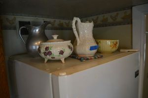 lot 73 image: Ceramic bowls, pitcher and silver pitcher