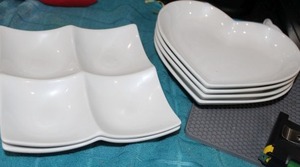 lot 69 image: Square Divided Dishes and Heart Shaped Plates