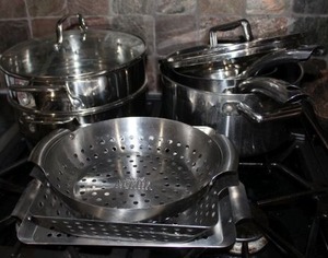 lot 75 image: Stainless Steel Cookware and more, Including Nuwave and TFal
