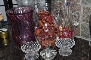 lot 93 image: Vases, candle holders and ring holder