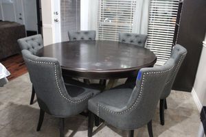 lot 98 image: Dining Room Chairs Set of Six Table in Lot 99