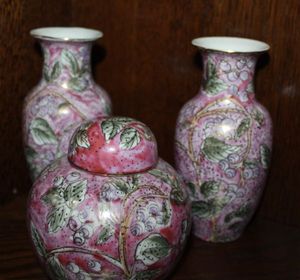 lot 10 image: Chinese Porcelain Ginger Jar and Vases