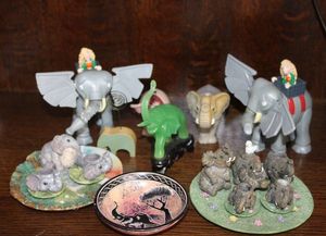 lot 32 image: Variety of Elephant Figurines and items