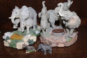 lot 37 image: Variety of Resin Elephants