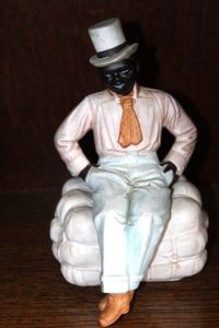 lot 55 image: Dapper Dan Porcelain Figure, 2 Piece Set 10.5 tall 6 wide