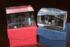 lot 56 image: Two Crystal Laser Engraved Pieces&nbsp