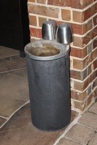 lot 128 image: Large Outdoor Ashtray and two Smaller outdoors ashtrays