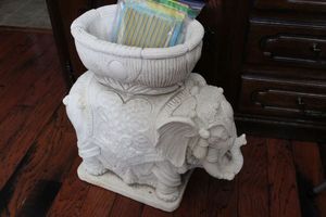 lot 161 image: Plaster Elephant Planter and Plant Food Sticks