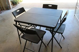 lot 259 image: Black Card Table and Chairs