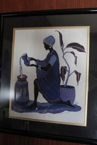 lot 263 image: Kneeling in Purple Dress by Judy Mastrangelo print