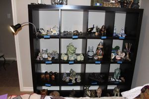 lot 165 image: Dark Wood Cubed Shelving Unit, Heavy. CONTENTS NOT INCLUDED ,,, Must Bring Help to Load 59x59x15