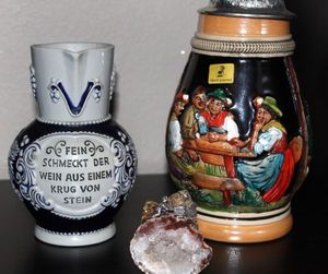 lot 172 image: Authentic Steins From Germany, and Geode Figurine