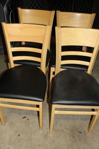 lot 204 image: Four Wooden dining room Chairs