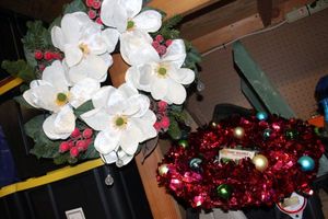 lot 216 image: Two Christmas Wreaths and Storage Bag