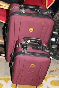 lot 218 image: Two Suitcases (locking) with Wheels, Handles and Wheels work