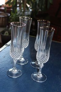 lot 289 image: Four Cristal DArques Lead Crystal with Gold Trim Flutes