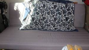 lot 246 image: Firm Futon and Throw Blanket Pictured