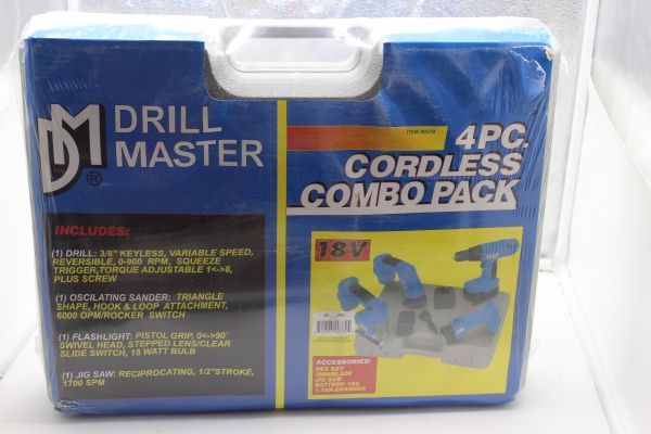 lot 4 image: Drill Master 4pc Cordless Combo pack