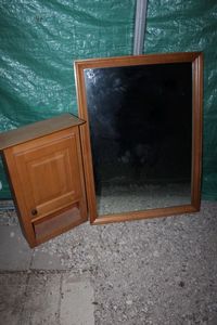 lot 98 image: Mirror and Wall mounted Cabinet