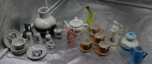 lot 52 image: Miniature Vases, tea cups, saucers and more