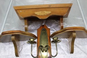 lot 117 image: Wooden Shelves and Candle holder