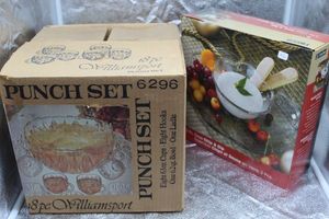 lot 125 image: Punch Set in Original Box and Dip Bowl in Original box