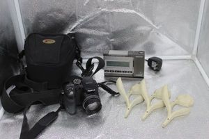 lot 133 image: Fujifilm FinePix s1000 10 mega pixel Digital Camera with Case, Projection alarm clock and metal tulip wall mounted hooks