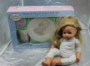 lot 147 image: Precious moments table setting unopened in box and Doll