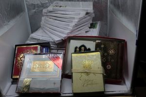 lot 154 image: Christmas cards and White Gift Boxes