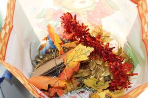 lot 228 image: Fall Dcor, including Heart shaped Wreath, and Wreath making Supplies