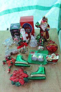 lot 248 image: Chrismas Dcor, Glass Ornaments and Santas