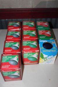lot 273 image: Flood Light blubs, Blue, Green and Red