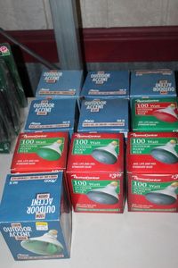 lot 274 image: Flood Light blubs, Blue, Green and Red