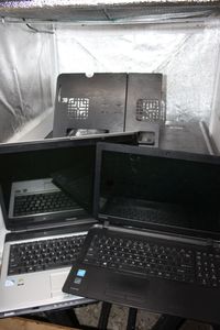 lot 283 image: Laptops, Toshiba Windows 8.1, Toshiba with Windows Vista Basic and laptop Table