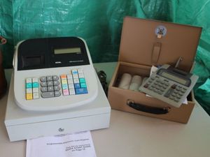 lot 347 image: Cash Register, Cash Box and Adding machine