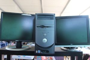 lot 363 image: Computer Tower and two monitors