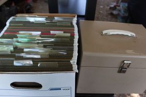 lot 367 image: Hanging file folders,  and file box