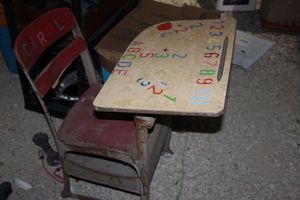 lot 404 image: Vintage Childs School Desk
