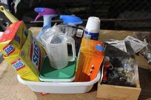 lot 411 image: Cleaners, Sos pads, febreeze, Bounce Dryer Sheets, Dishwasher packets and more